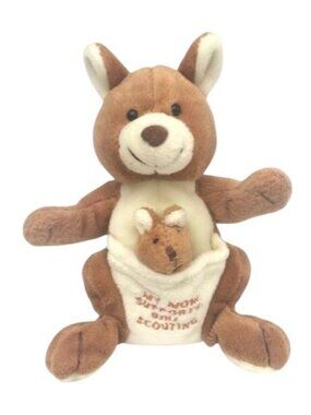 Vintage Mary Meyer Kangaroo Plush "My Mom Supports Girl Scouting" With Joey 1998